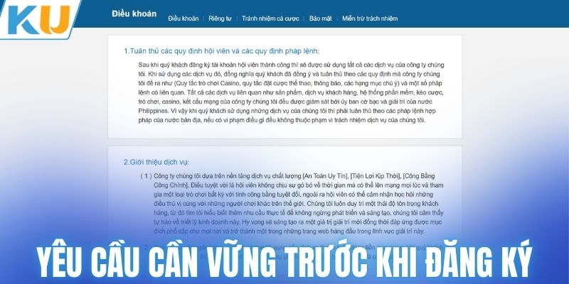 Các yêu cầu cần nắm trước khi mở tài khoản
